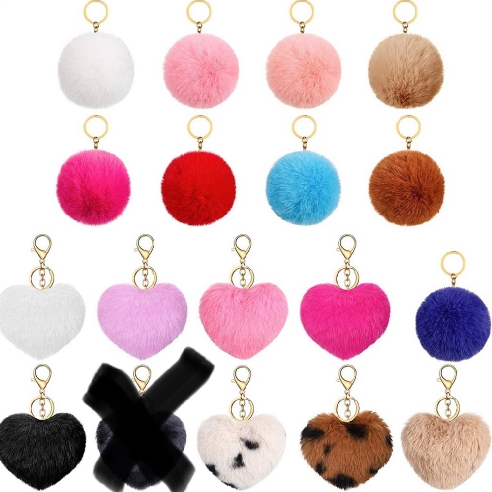 STOCKING STUFFER 🎅🏻PomPom Bag Accessory Key Chain - Picture 3 of 7